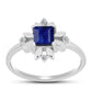 Anillo de Plata con Zafiro Azul Australiano y Topacio Blanco
