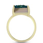 Anillo de Plata Bañada en Oro con Drusa Verde