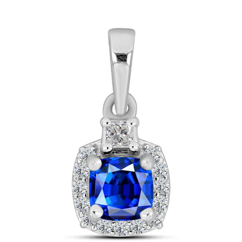 Colgante de Plata con Zafiro Azul Australiano y Topacio Blanco 1 