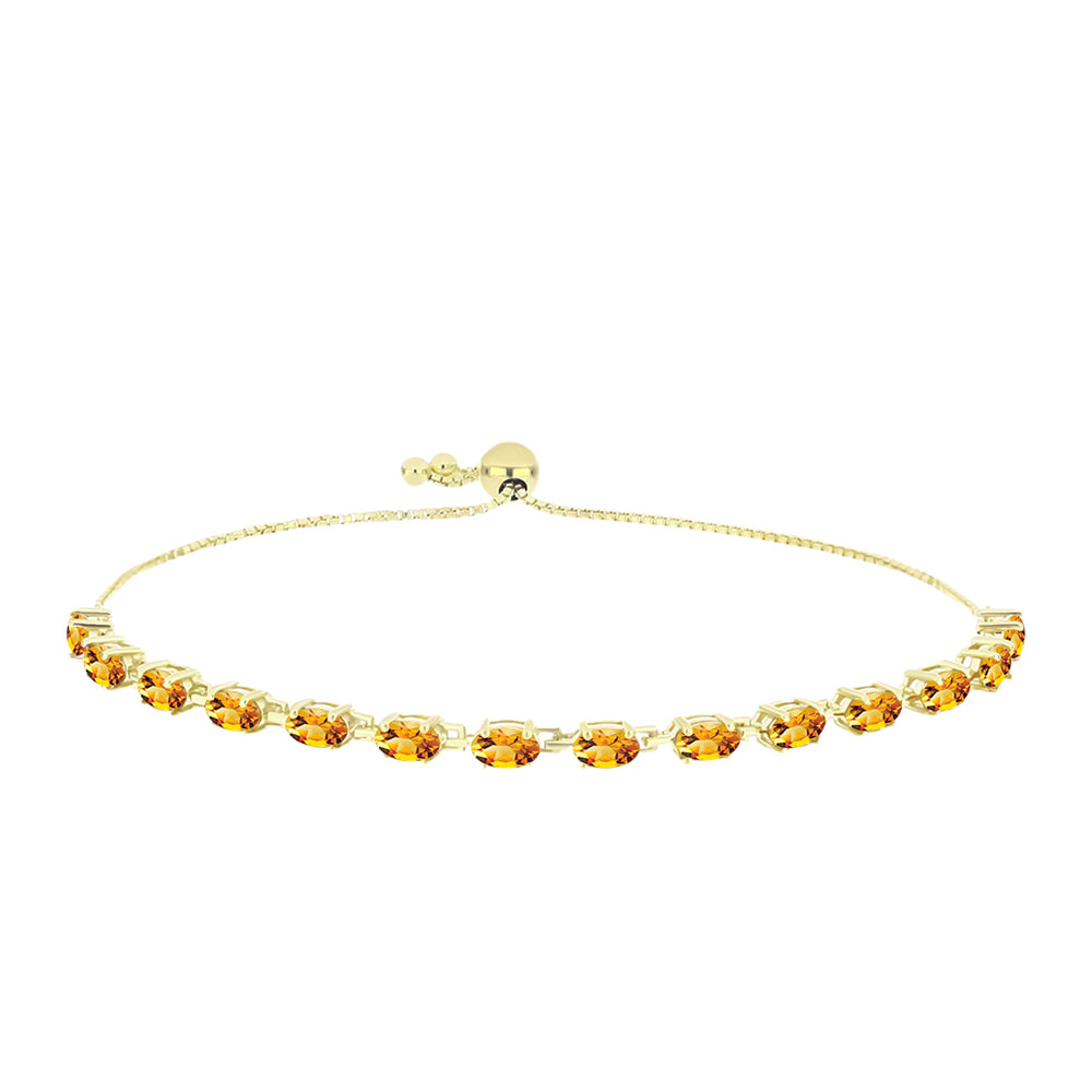Pulsera de Plata Bañada en Oro con Citrino de Río del Oro 1 
