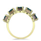 Anillo de Plata Bañada en Oro con Drusa Verde