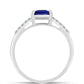Anillo de Plata con Zafiro Azul Australiano y Topacio Blanco