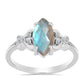 Anillo de Plata con Labradorita y Topacio Blanco