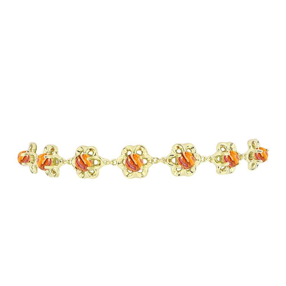 Pulsera de Plata Bañada en Oro con Jaspe Garra de León 2 