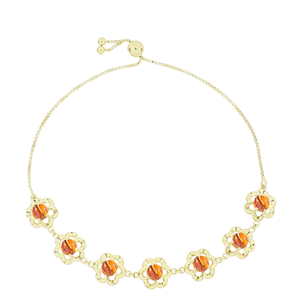 Pulsera de Plata Bañada en Oro con Jaspe Garra de León