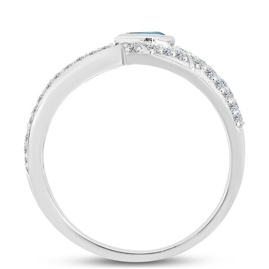 Anillo de Plata con Labradorita y Espinela Negra
