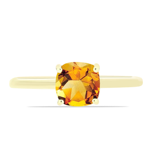 Anillo de Plata Bañada en Oro con Citrino de Río del Oro