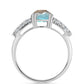 Anillo de Plata con Labradorita y Topacio Blanco