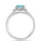 Anillo de Plata con Labradorita y Topacio Blanco