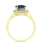 Anillo de Plata Bañada en Oro con Drusa Verde y Topacio Blanco