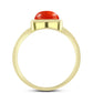 Anillo de Plata Bañada en Oro con Coral de Esponja Roja