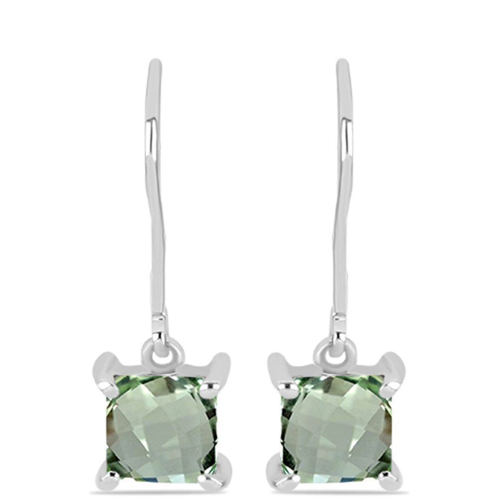 Pendientes de Plata con Amatista Verde