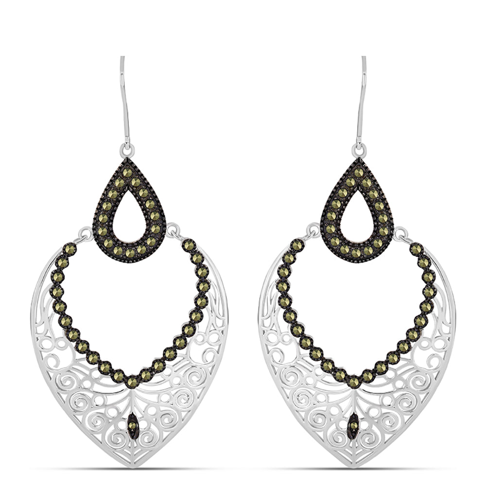 Pendientes de Plata con Marcasita de Austria 1 