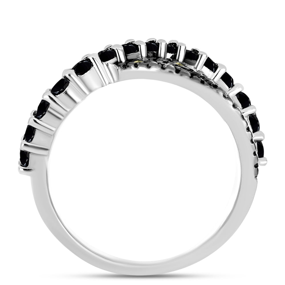 Anillo de Plata con Marcasita de Austria y Espinela Negra 2 