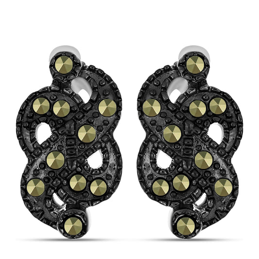 Pendientes de Plata con Marcasita de Austria