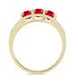 Anillo de Plata Bañada en Oro con Ágata Roja y Topacio Blanco