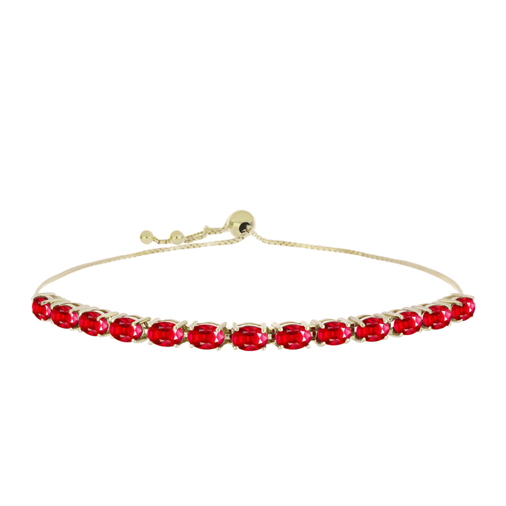 Pulsera de Plata Bañada en Oro con Ágata Roja 1 