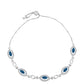 Pulsera de Plata con Topacio Azul Londres y Topacio Blanco