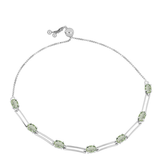 Pulsera de Plata con Amatista Verde