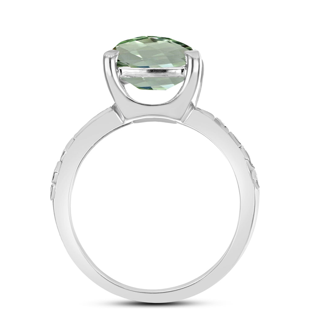 Anillo de Plata con Amatista Verde 2 