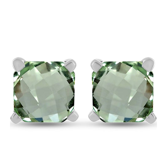 Pendientes de Plata con Amatista Verde