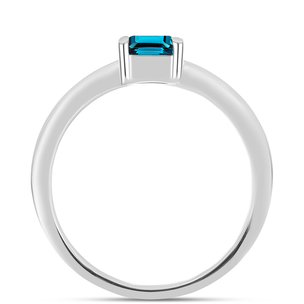 Anillo de Plata con Topacio Azul Londres