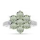 Anillo de Plata con Amatista Verde y Topacio Blanco