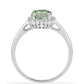 Anillo de Plata con Amatista Verde y Topacio Blanco