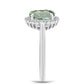 Anillo de Plata con Amatista Verde y Topacio Blanco