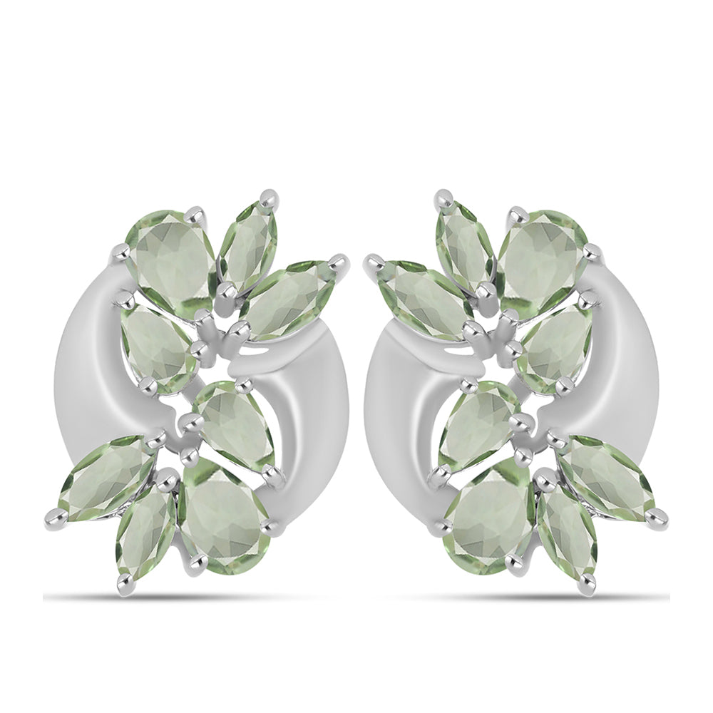 Pendientes de Plata con Amatista Verde
