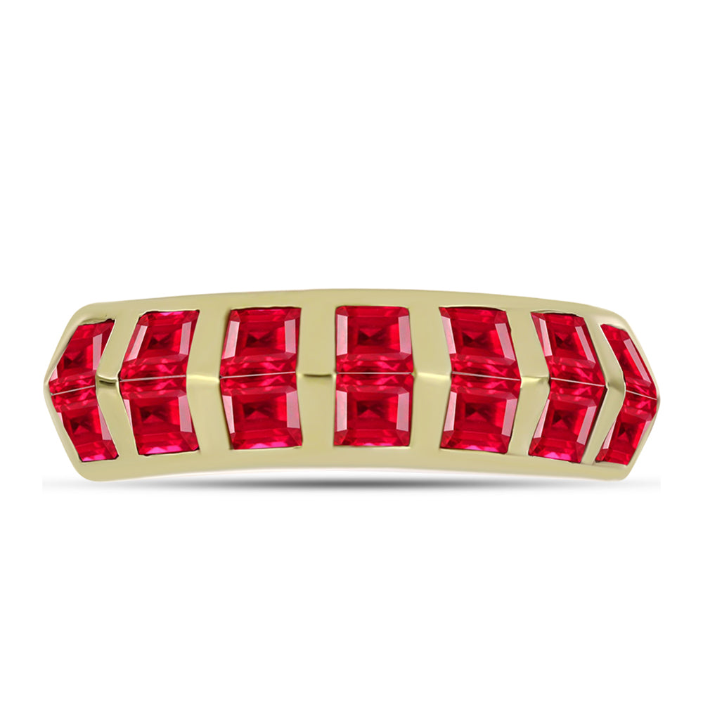 Anillo de Plata Bañada en Oro con Ágata Roja