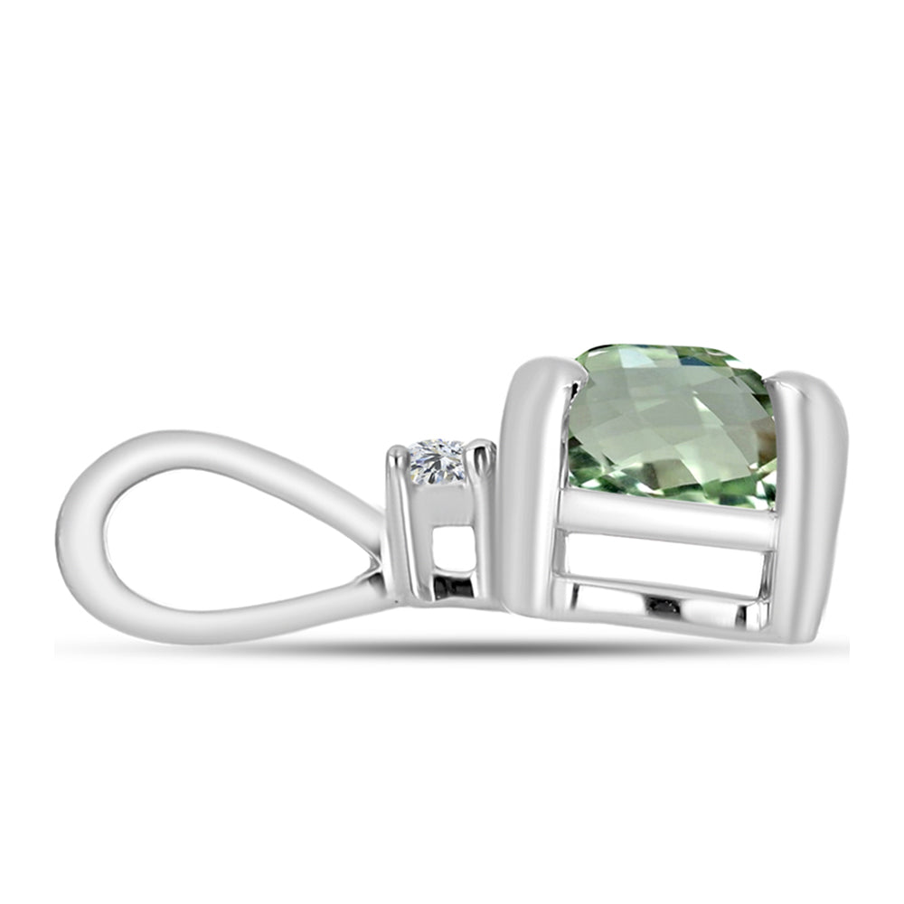 Colgante de Plata con Amatista Verde y Topacio Blanco 2 