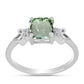Anillo de Plata con Amatista Verde y Topacio Blanco