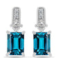 Pendientes de Plata con Topacio Azul Londres y Topacio Blanco