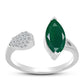 Anillo de Plata con Calcedonia Verde y Topacio Blanco