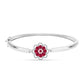 Brazalete de Plata con Rubí de Madagascar y Topacio Blanco