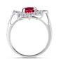 Anillo de Plata con Rubí de Madagascar y Topacio Blanco