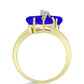 Anillo de Plata Bañada en Oro con Ágata azul y Topacio Blanco