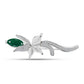 Broche de Plata con Calcedonia Verde y Topacio Blanco