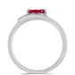 Anillo de Plata con Rubí de Madagascar y Topacio Blanco