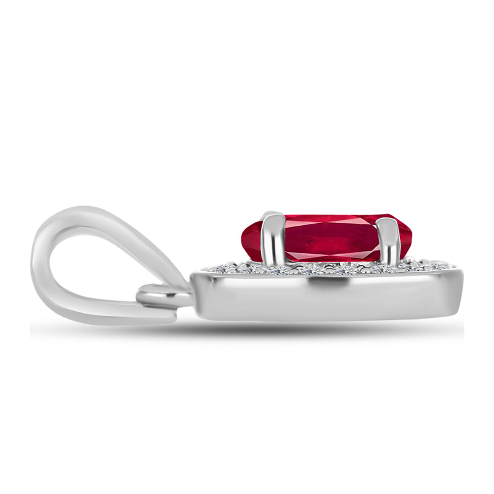Colgante de Plata con Rubí de Madagascar y Topacio Blanco