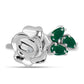 Anillo de Plata con Calcedonia Verde y Topacio Blanco