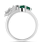 Anillo de Plata con Calcedonia Verde y Topacio Blanco