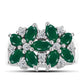 Anillo de Plata con Calcedonia Verde y Topacio Blanco