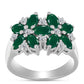 Anillo de Plata con Calcedonia Verde y Topacio Blanco