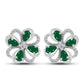 Pendientes de Plata con Calcedonia Verde y Topacio Blanco