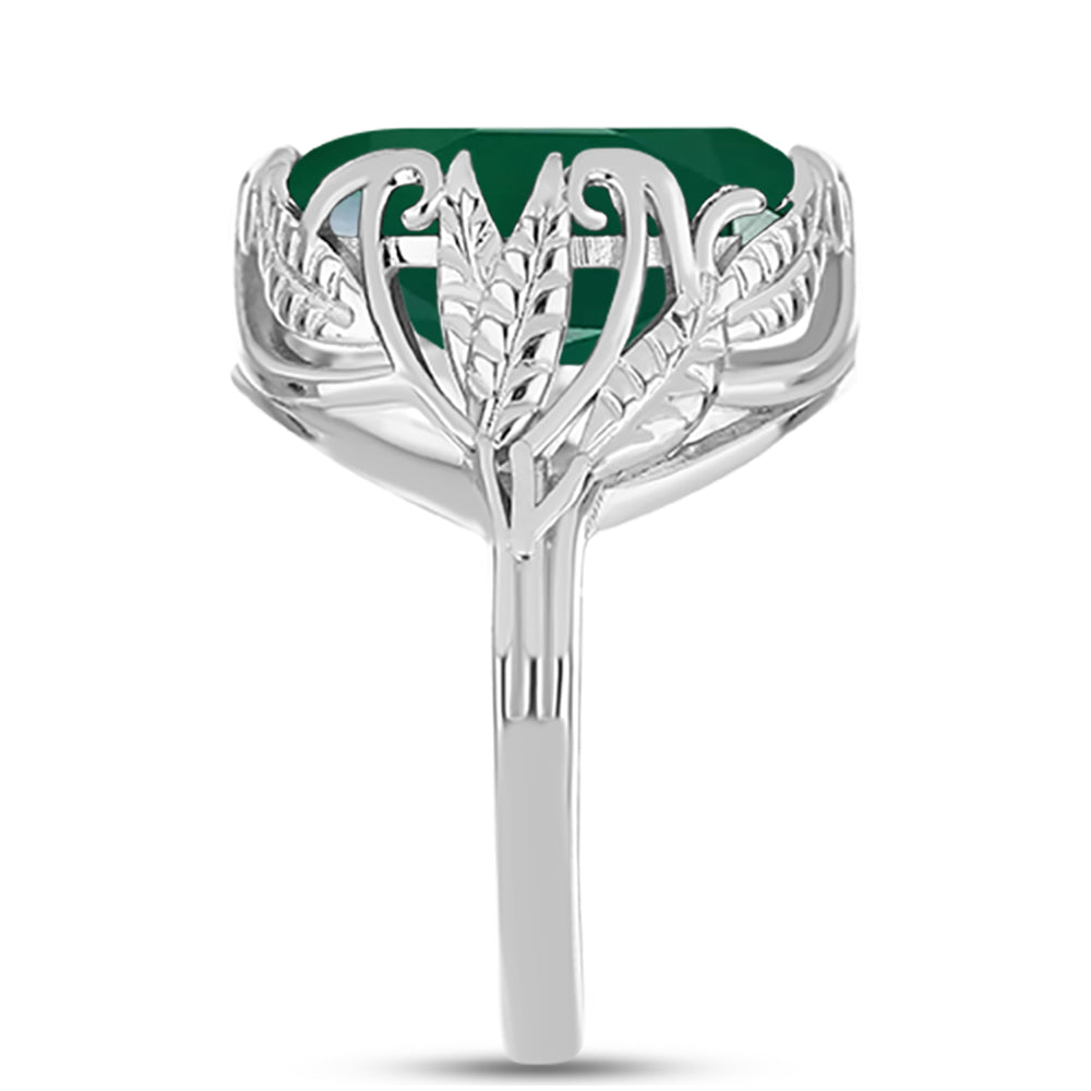 Anillo de Plata con Calcedonia Verde 4 