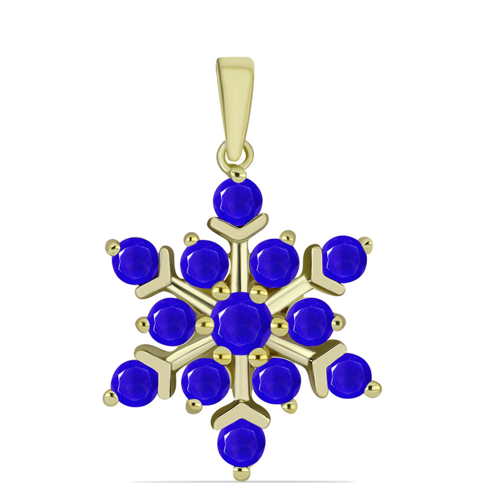 Colgante de Plata Bañada en Oro con Ágata azul 1 