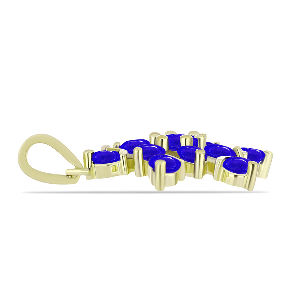 Colgante de Plata Bañada en Oro con Ágata azul 2 