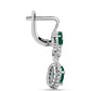 Pendientes de Plata con Calcedonia Verde y Topacio Blanco